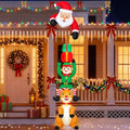 7.5FT Elf Reindeer + 3FT Santa Claus Inflatable Christmas Decorations