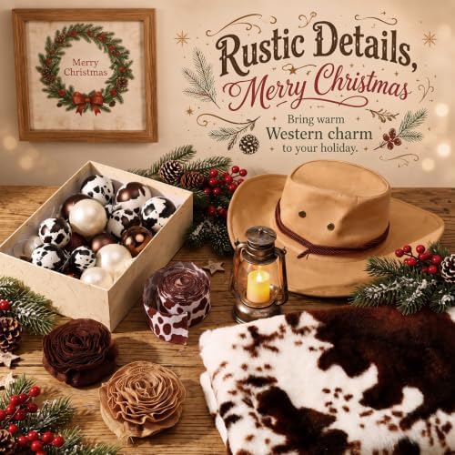 Sosation 29 Pcs Western Luxury Christmas Tree Decor Complete Set