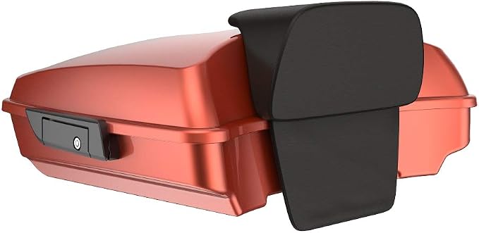 Advanblack Road Glide Tour Trunk Pack Sedona Orange Razor Tour Trunk Pack Backrest Pad for '97-'25 Harley Touring Road King Street Glide Electra Glide CVO models