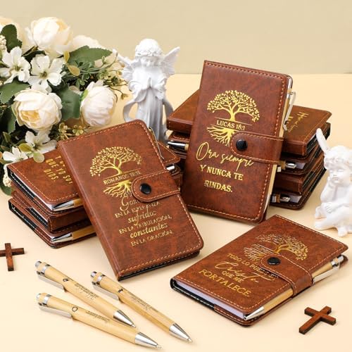Spakon 20 Pcs Christian Prayer Journals with Pens, Spanish Tree of Life