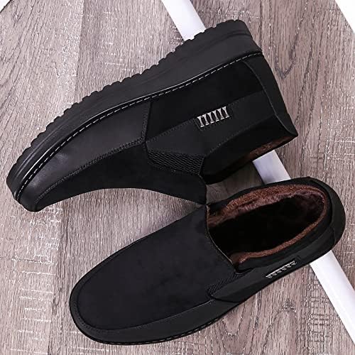 COSIDRAM Mens Shoes Winter Snow Boots Slip On Warm Cotton Padded Loafers