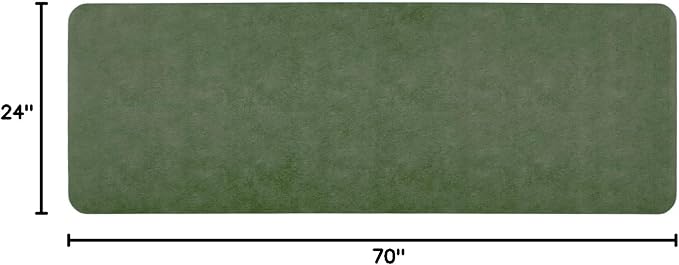 TYUU Bathroom Mat Quick Dry, Bathroom Rugs Non Slip Washable Thin Absorbent Bath Mat Fits Under Door Bathroom Floor Mat Perfect for Bath, Shower, or Sink 24"x70" Sage Green