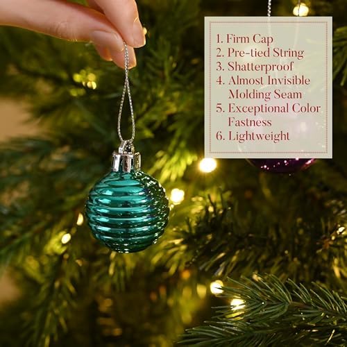 Valery Madelyn Small Christmas Tree Decorations Ball Ornaments 24ct 1.57"