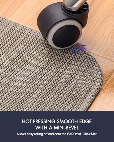 Baroyal Office Chair Mat for Hardwood Floor Under Desk Computer Rolling Chair Mat for Wood/Tile Floor Non-Slip Heavy Duty Desk Rug PVC Plastic Hard Floor Protector 48" x 60" (Soapstone)
