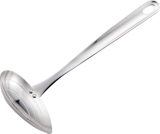 Yoshikawa YJ2775 Cooking Iroha Ladle, Graduated Horizontal Mouth, Silver, 2.4 fl oz (70 ml)