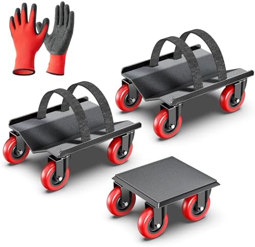 Snowmobile Dolly Heavy Duty with 3 Inch Caster Wheels V-Slide Steel Dollies
