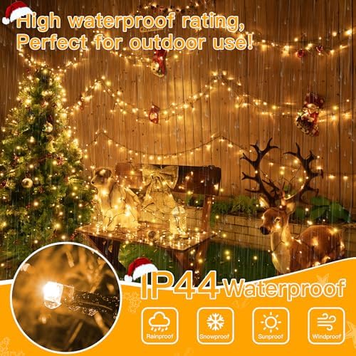 Ollny Christmas Tree Lights 800LED 262FT,Warm White, with Remote & Timer