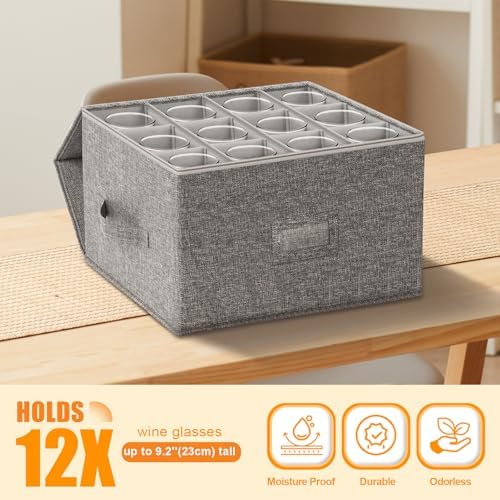 Kukikan Wine Glass Storage Holder, Hard Shell, 1 Pack for 12 Glassware