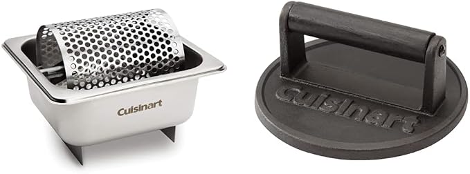 Cuisinart CBW-201 Butter Wheel Stainless Steel & Smashed Burger Press, Cast Iron CISB-111