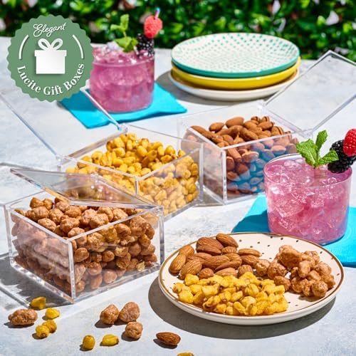 NUT CRAVINGS - Mixed Nuts Acrylic Tower Gift Basket (3 Tier Assortment)