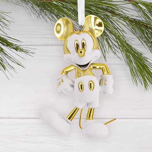 Hallmark Signature Disney Christmas Ornament (Mickey Mouse White and Gold)