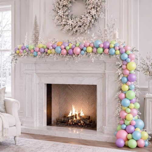 Sosation 29.5Ft Christmas Ball Ornament Garland, Pastel, Matte