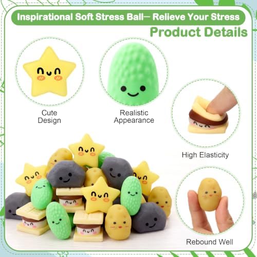 Thenshop 20 Pcs Appreciation Gifts Soft Balls Bulk Mixed 5 Styles