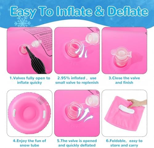 Shappy 4 Pack Inflatable Snow Tubes Heavy Duty