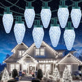 C9 Christmas Lights Outdoor, 114FT 150 LED C9 String Lights, Pure White