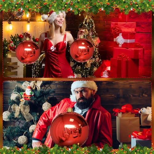 Jerify 2 Pcs 12" Large Christmas Ball Ornaments,Red