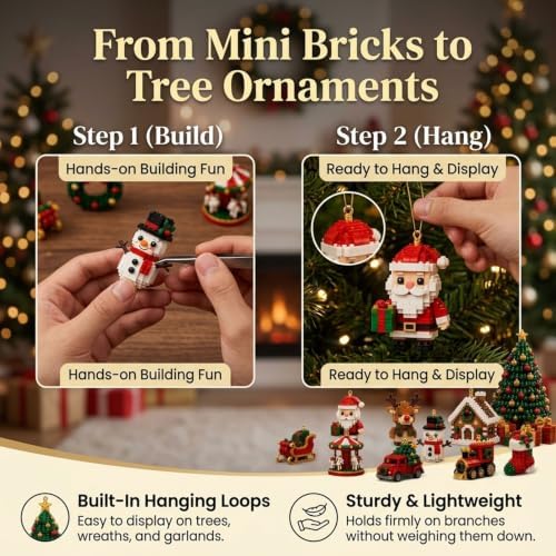 Mini Christmas Ornament Advent Calendar: 24 DIY Brick Decorations (A-1PC)
