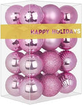 Bubblegun Pink 3.2" Large Christmas Balls - Christmas Tree Decoration Ornaments Shatterproof Hanging Balls for Birthday Halloween Holiday Wedding Decorations Set of 24pcs