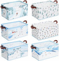 CHENGU 6 Pack Winter Storage Basket Collapsible Skiing Storage Bins