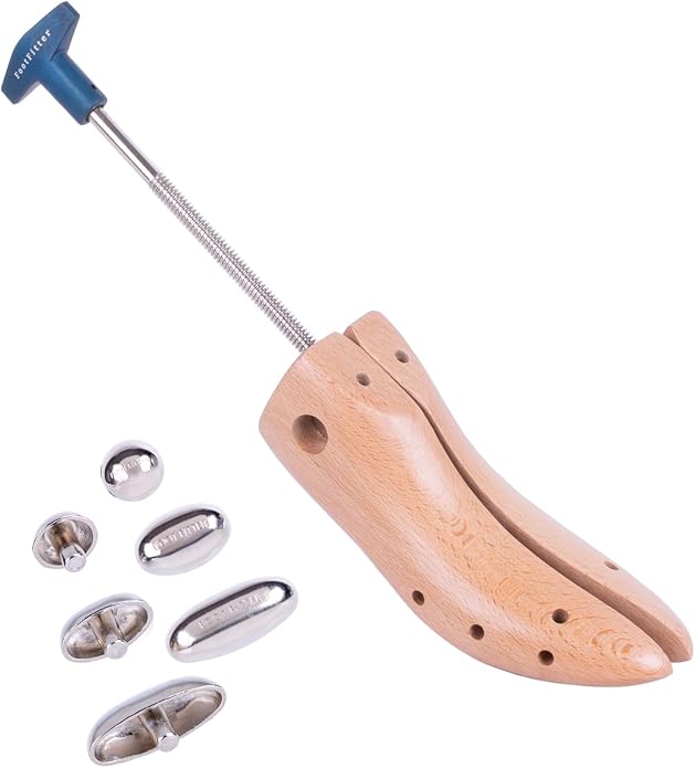 FootFitter High Heel Shoe Stretcher for Tight 1–3 Inch Heels & Pumps | Widens Tight & Narrow Pumps Up to 1/2 Size, Adds Targeted Pressure Relief for Painful Heel Areas with Metal Spot Plugs