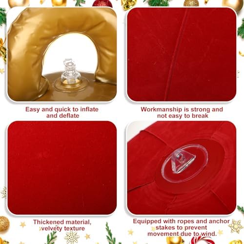 Jetec 3 Pcs 32 Inch Giant Red Velvet Christmas Inflatable Balls