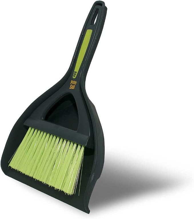 Pine-Sol Mini Dustpan and Brush Set | Nesting Snap-On Design | Portable,Compact Dust Pan and Hand Broom for Cleaning,Green,(Pack of 12)