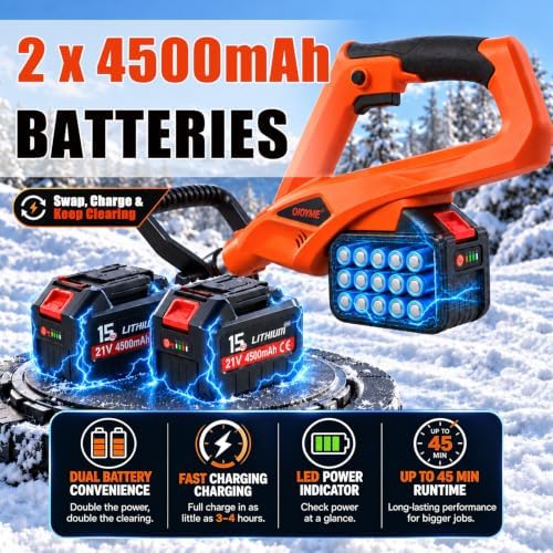 16-Inch Cordless Snow Blower with Wheels, Brushless Electric Snow Shovel