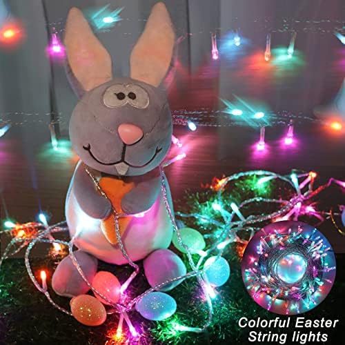Colorful String Lights Easter Decoration, 66 ft 200 LED Easter Pastel Lights 8 Modes Plug in, Indoor Outdoor Connectable Clear Wire Twinkle Fairy String Lights for Spring Bedroom Party