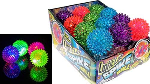 JA-RU Light Up Spiky Balls for Kids (24 Pack) – 695-24p