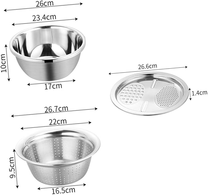 SECFOU Ergonomic Vegetable Slicer Peeler Grater Basin for Kitchen Food Strainer