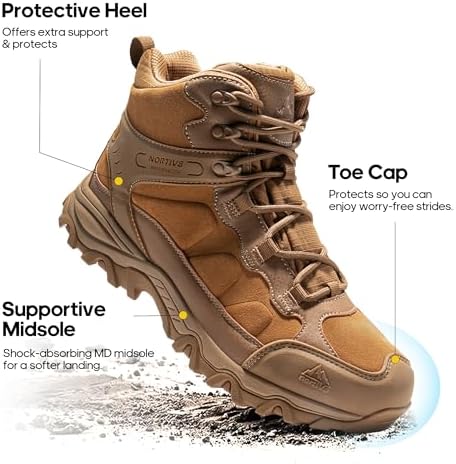 NORTIV 8 Men's Waterproof Lightweight Hiking Boots