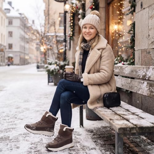 FitVille Womens Wide Snow Boots Fur Lined Boots for Women Winter Warm Boots Wide Width Womens Outdoor Snow Booties