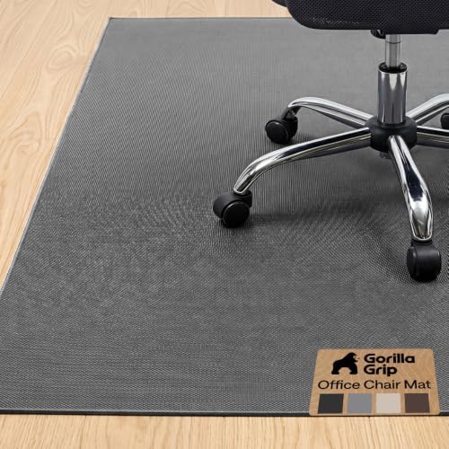 GORILLA GRIP Office Chair Mat for Hard Floors, Under Desk Rug, 45x28 Gray