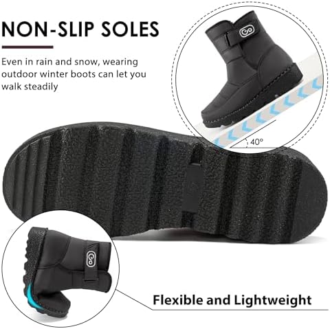 Ablanczoom Womens Winter Snow Boots with Warm Fur Lining Comfortable Booties Non Slip Waterproof Outdoor Shoes