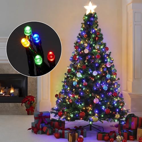weillsnow 500 LED Multicolor Outdoor Christmas Lights, 164Ft Plug in Waterproof String Lights, 8 Modes with Memory for Outdoor Indoor Garden Halloween Christmas Decorations (Multicolor)