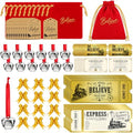84 Pcs Christmas Believe Bell Golden Ticket Gifts Set Xmas Tree Ornaments