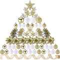 Sratte 94 Pcs Christmas Tree Ornaments Decoration Set, White, Gold