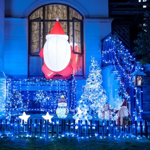 JMEXSUSS 150 LED Blue String Lights Indoor, Blue Halloween Lights Outdoor