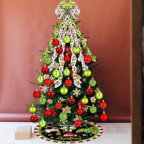 Gejoy 32 Pcs Red and Lime Green Christmas Tree Decoration Set