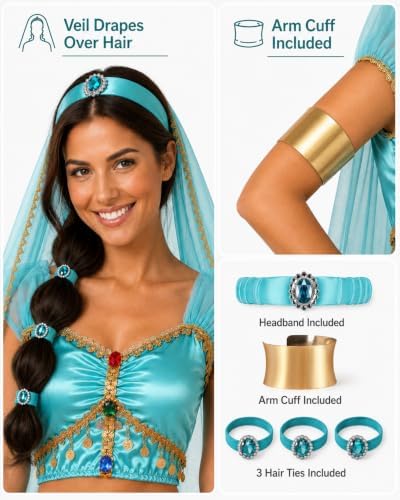 CICOCI Womens Arabian Princess Costume 10-Piece Desert Dancer Outfit