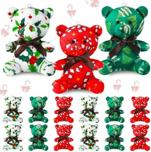 Haull 18 Pcs Christmas Stuffed Animals Plush Bears Bulk