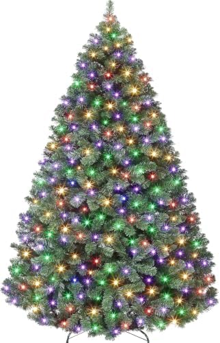 GarveeHome 6ft Prelit Artificial Christmas Tree with 250 Multicolor Lights