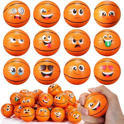 Libima 80 Pcs Mini Face Basketball Fidget Toy Bulk, 2 Inch