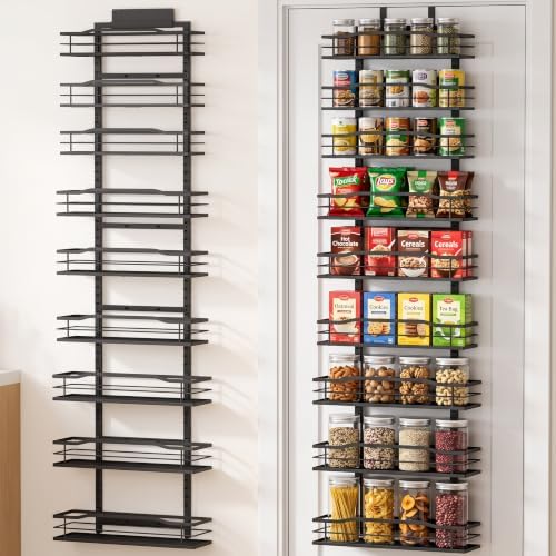 Moforoco Black 9-Tier Over The Door & Wall Mount Pantry Organizer