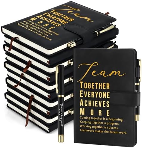 Kosiz 20 Pcs Employee Appreciation Gift Bulk Notebook Pen, Black, Team