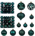 Christmas Tree Balls Ornaments Set, 48 Pcs Shatterproof Plastic Decorative Baubles Shiny Hanging Ball Ornaments for Xmas Tree Holiday Party Wedding Decoration, Dark Green