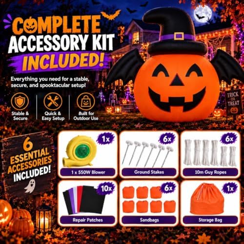19.7 FT Halloween Inflatable Giant Pumpkin Decorations Outdoor with Blower
