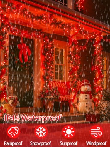 2 Pack 200 LED Christmas Lights 13 Modes Extendable Christmas Tree Lights