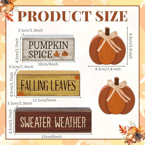 Lineshading 4 Pcs Fall Pumpkin Decor Fall Table Decoration Thanksgiving