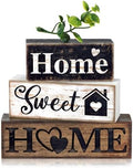 Moucuny 4 Pcs Farmhouse Wooden Tabletop Decor Farmhouse Tiered Tray Decor